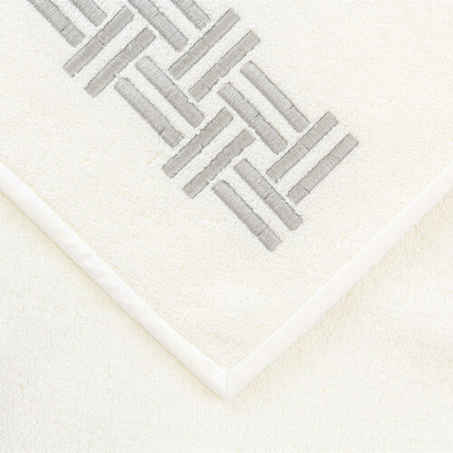 slide 3 Basket Weave Embroidered Bath Towel