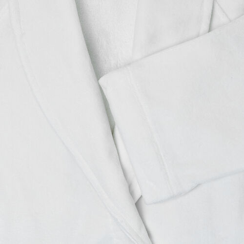 Velour Shawl Collar Robe White
