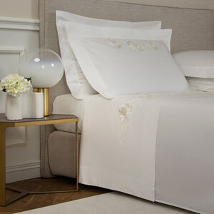 slide 1 Lotus Flower Embroidered Sheet Set