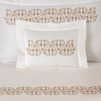 Ornate Medallion Embroidered Boudoir Sham