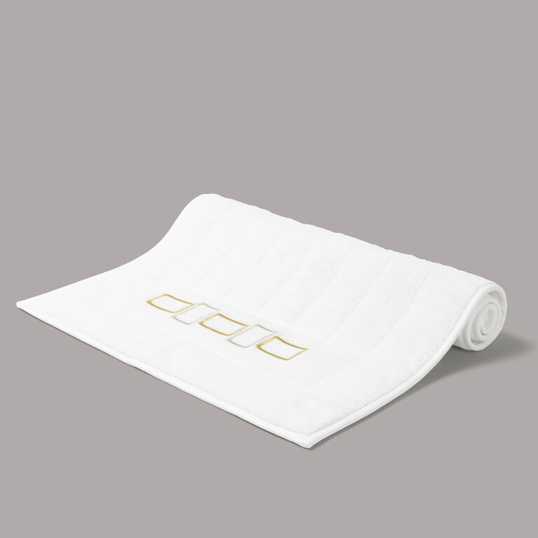 slide 1 Bold Bicolor Embroidery Bath Mat