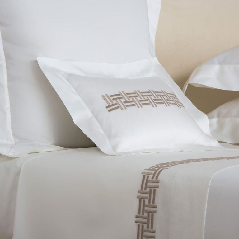 slide 2 Basket Weave Embroidered Boudoir Sham
