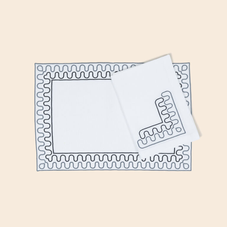 slide 2 Modernism Outline Placemat and Napkins Set