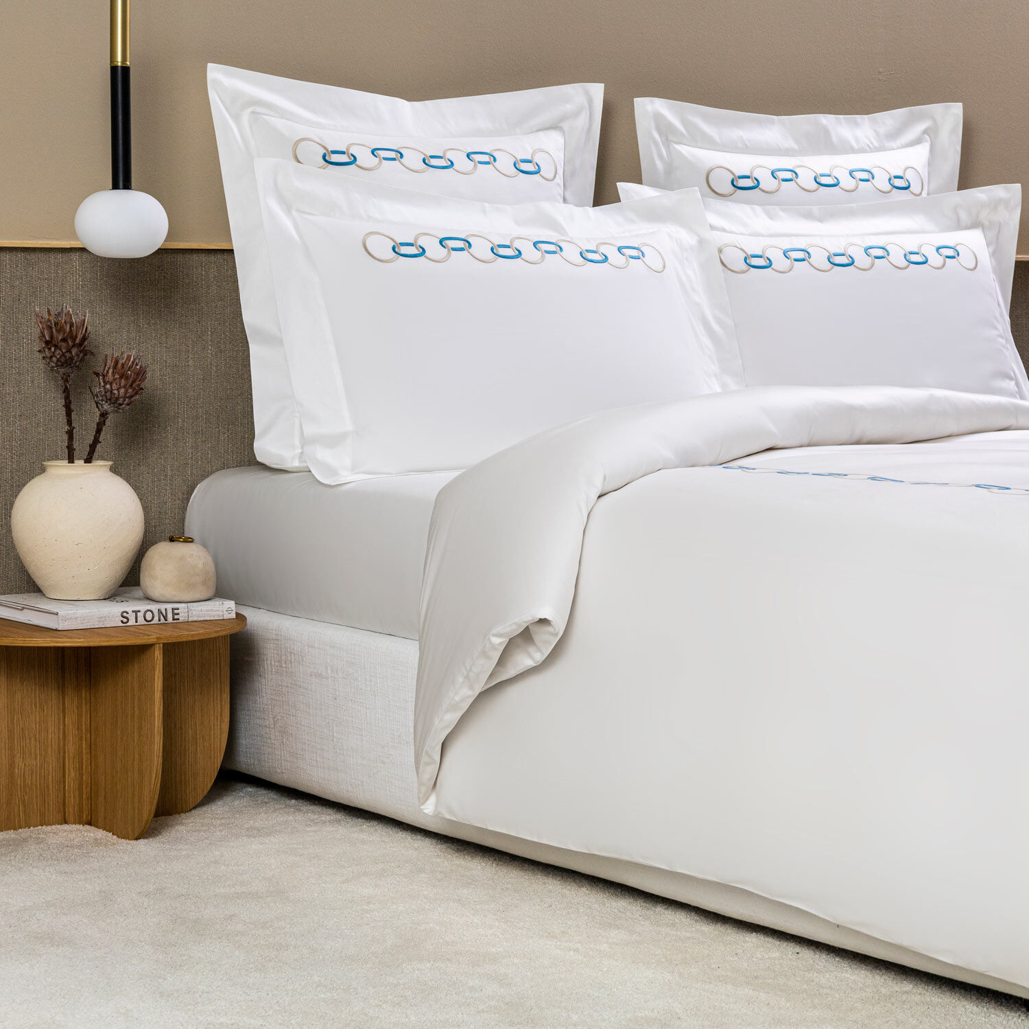 Links Embroidered Duvet Cover