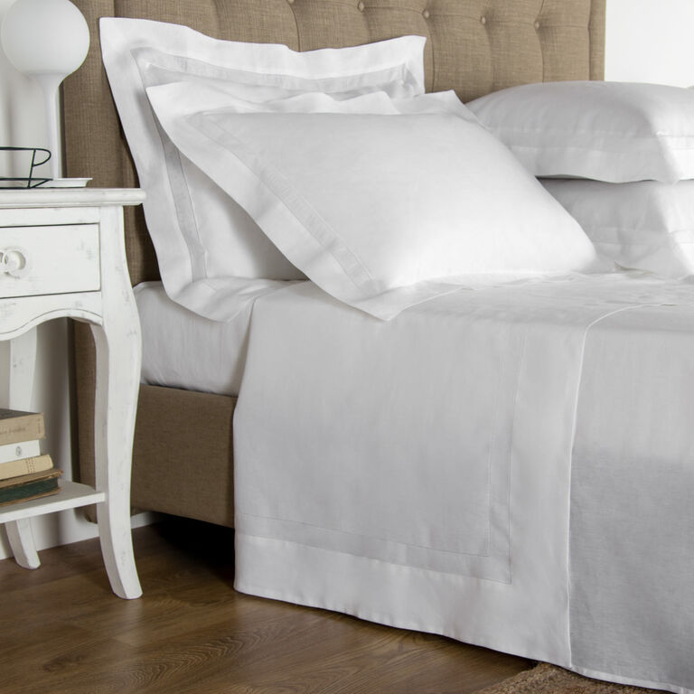 slide 1 Purity Doppio Ajour Linen Sheet Set