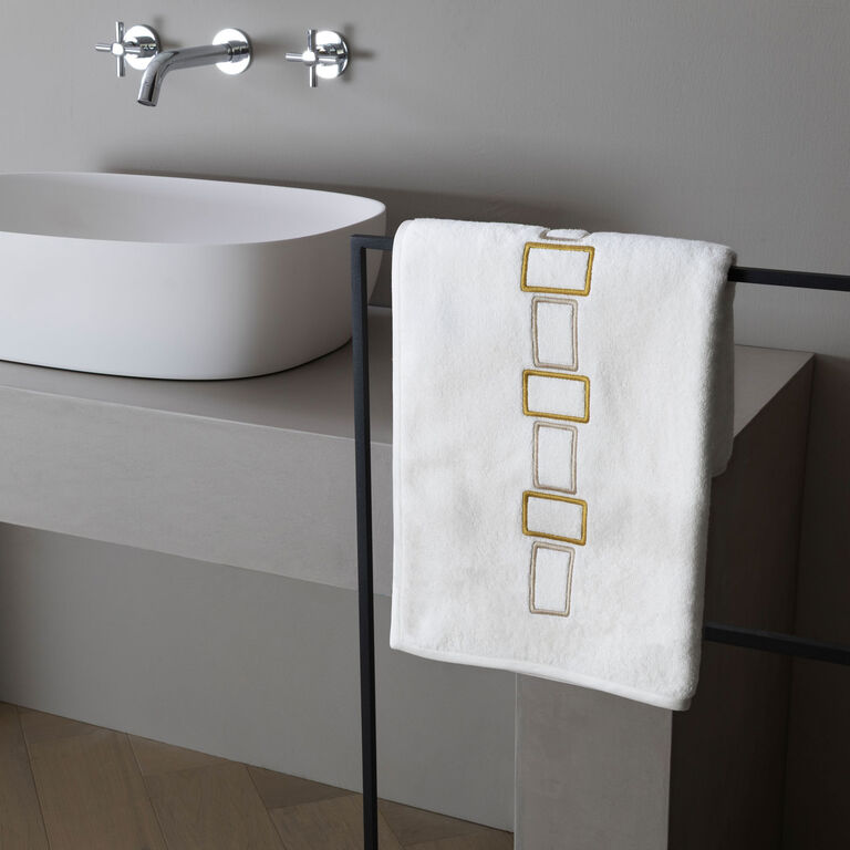 slide 1 Bold Bicolor Embroidery Bath Towel