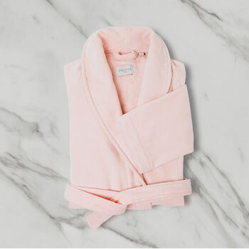 Velour Shawl Collar Robe Rose