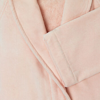 Velour Shawl Collar Robe Rose