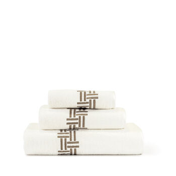 Basket Weave Embroidery Hand Towel