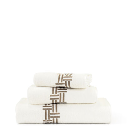 Basket Weave Embroidery Hand Towel