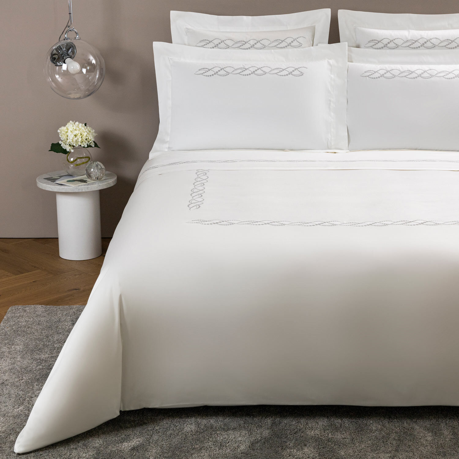 slide 1 Pearls Embroidered Duvet Cover