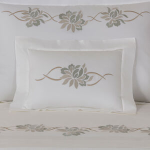 slide 1 Lotus Flower Embroidered Boudoir Sham