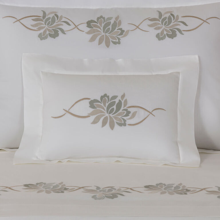 slide 1 Lotus Flower Embroidered Boudoir Sham