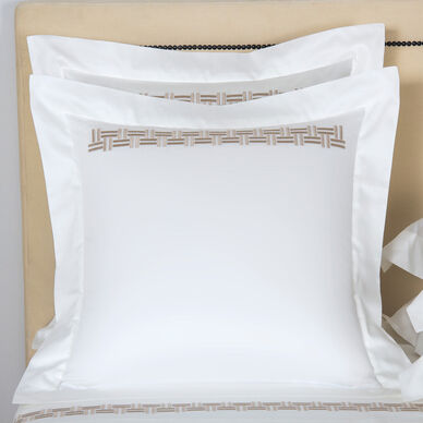 Basket Weave Embroidered Euro Sham