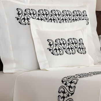 Ornate Medallion Embroidered Boudoir Sham