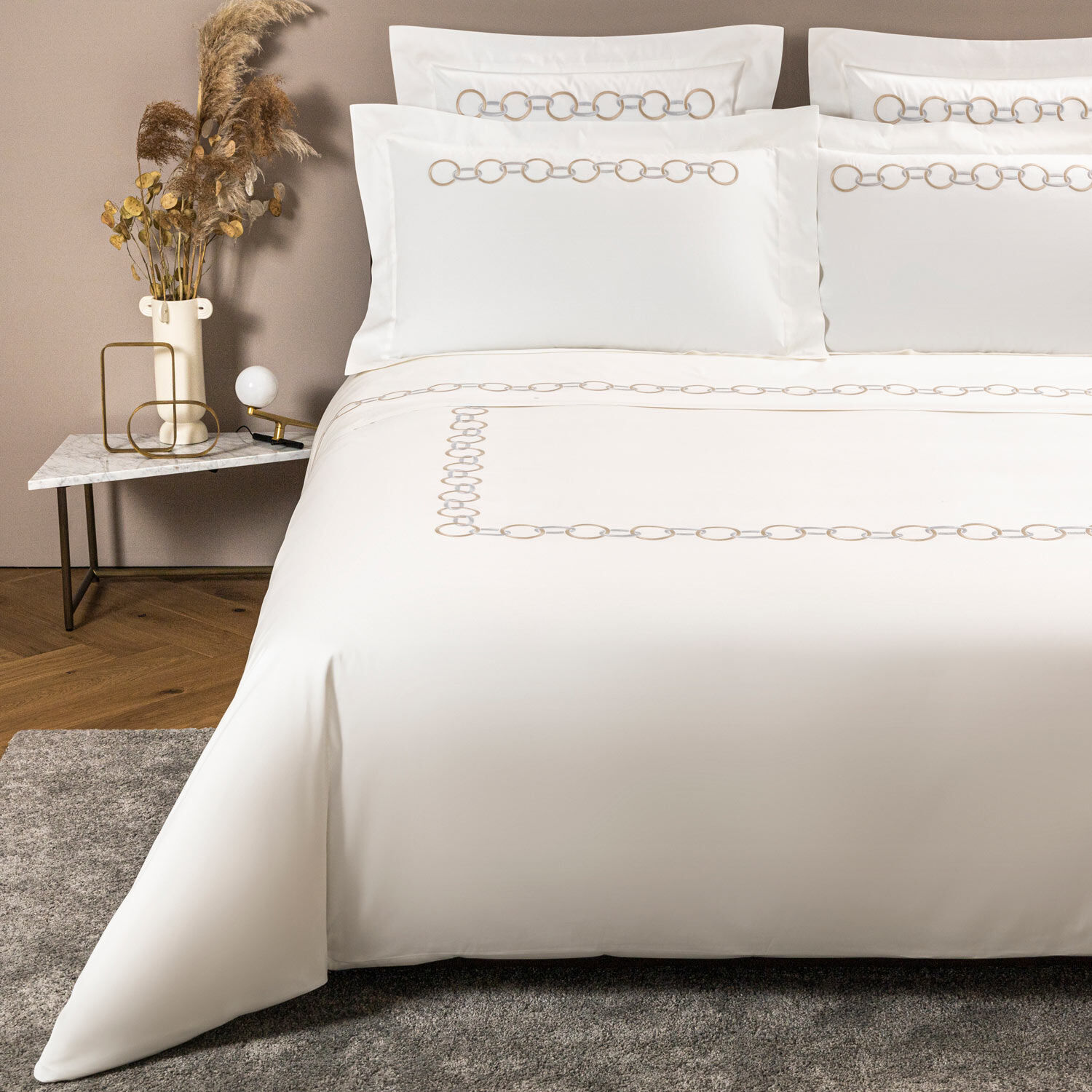 Links Embroidered Duvet Cover