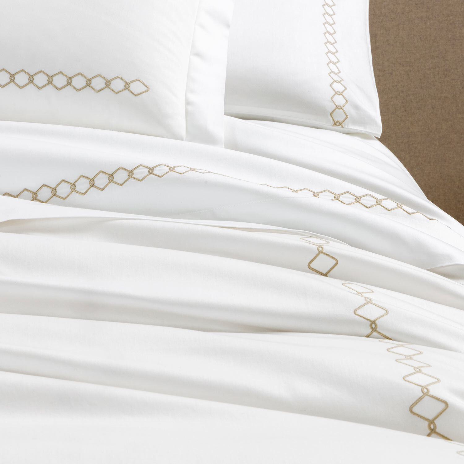 Rhombus Embroidered Euro Sham