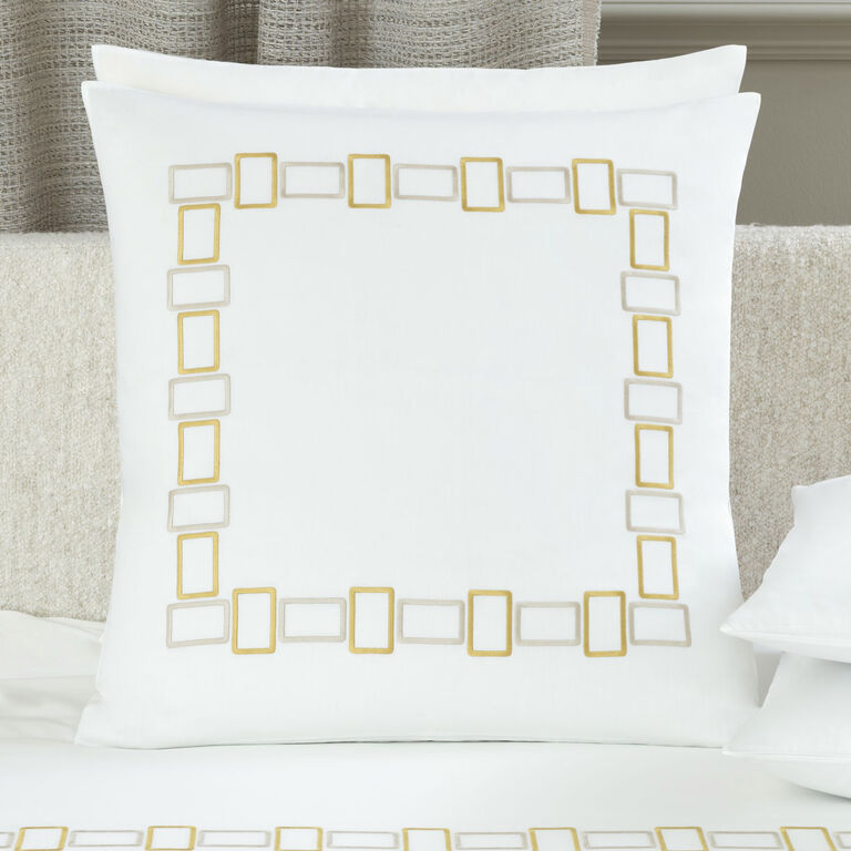 slide 1 Bold Bicolor Embroidery Euro Pillowcase