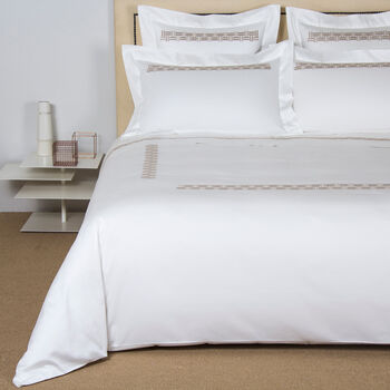 Basket Weave Embroidered Duvet Cover