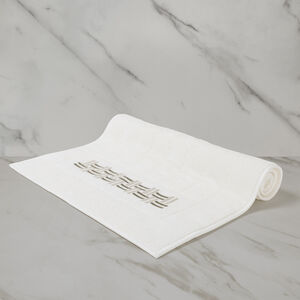 slide 1 Basket Weave Embroidery Bath Mat