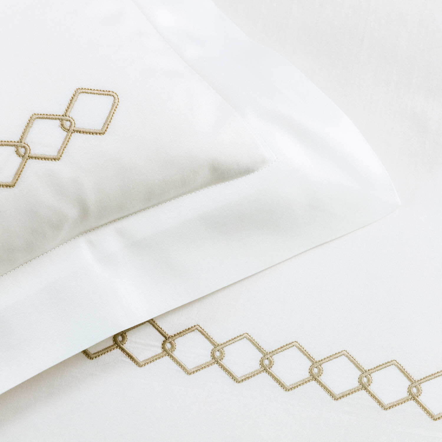 Rhombus Embroidered Euro Sham