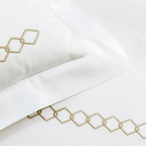 Rhombus Embroidered Euro Sham