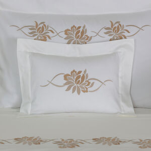 slide 1 Lotus Flower Embroidered Boudoir Sham
