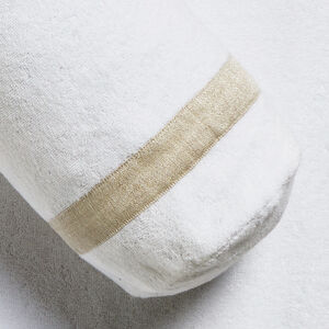 slide 3 Light Terry and Linen Crepe Neck Roll