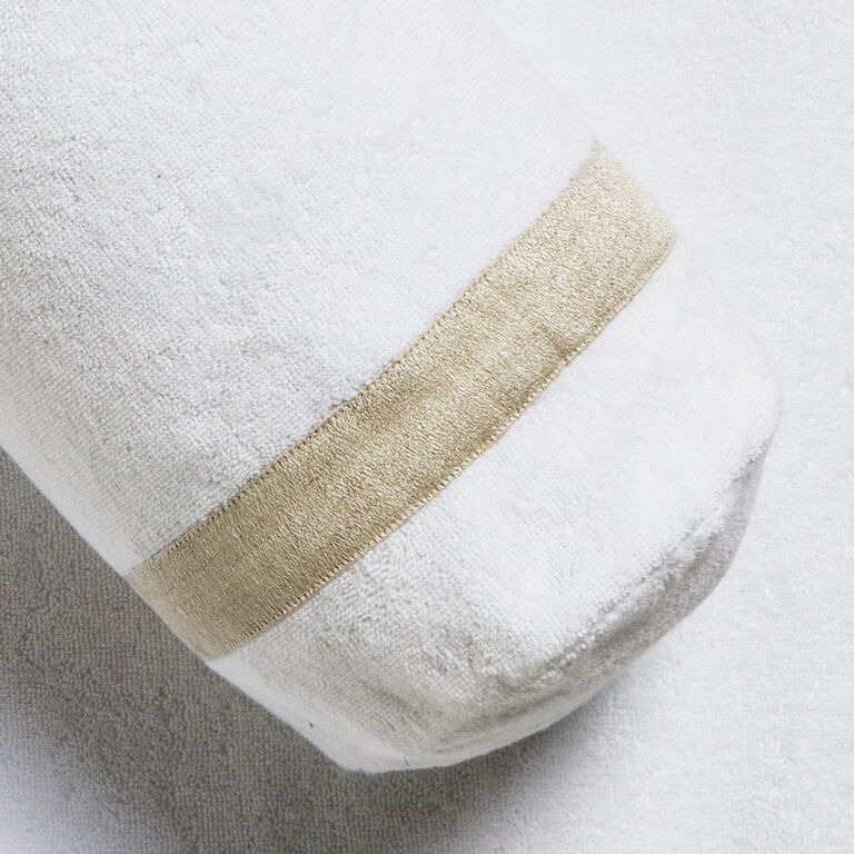 slide 3 Light Terry and Linen Crepe Neck Roll