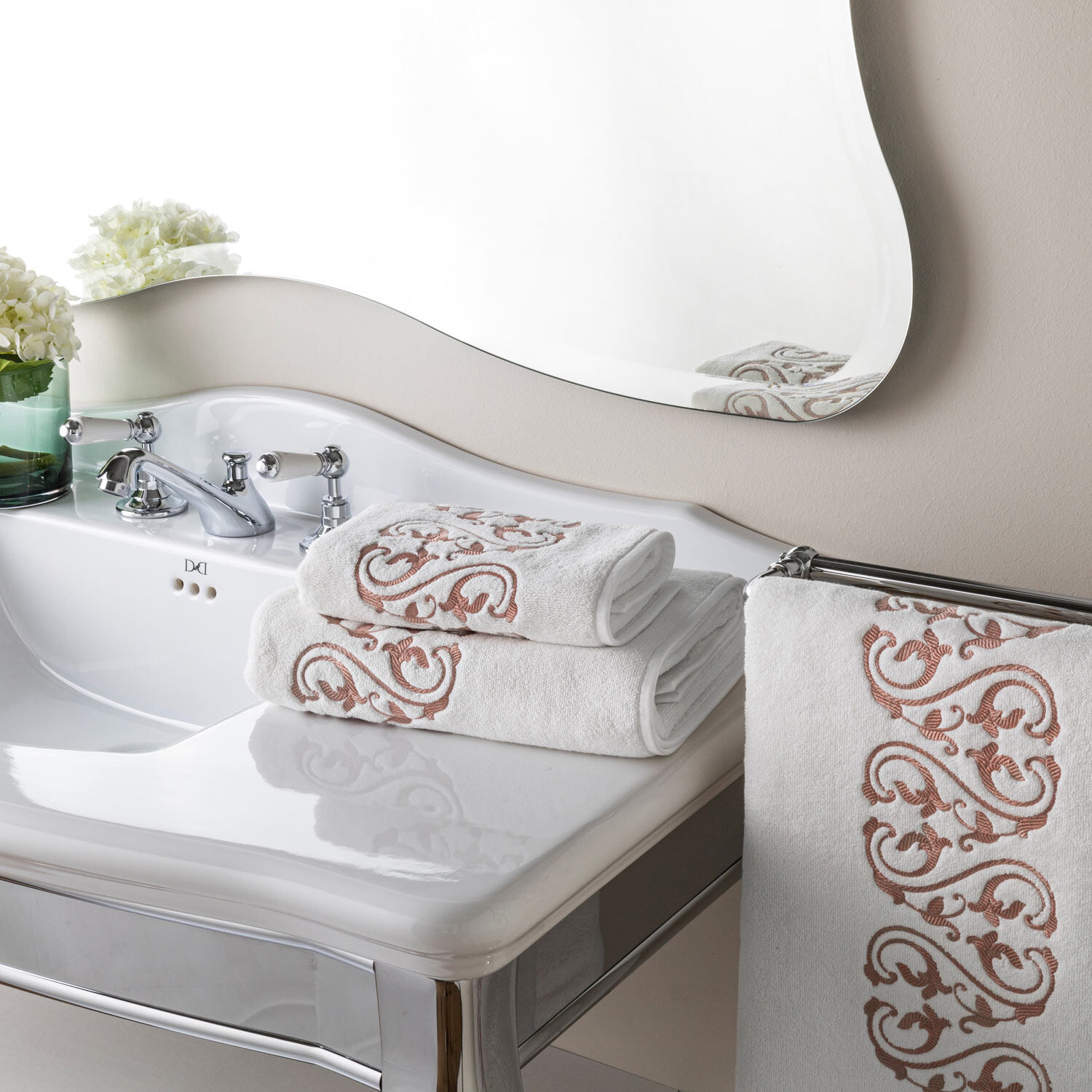 Ornate Medallion Embroidered Bath Sheet