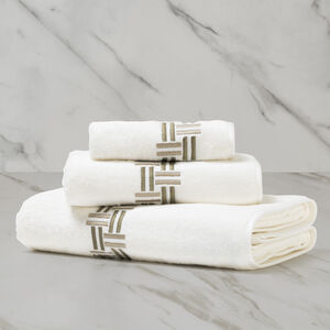slide 1 Basket Weave Embroidery Bath Sheet