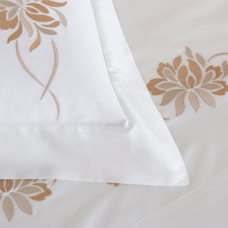 slide 3 Lotus Flower Embroidered Sham