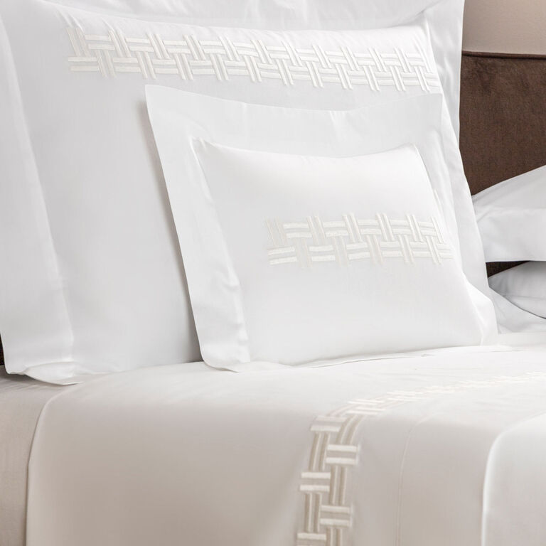 slide 2 Basket Weave Embroidered Boudoir Sham