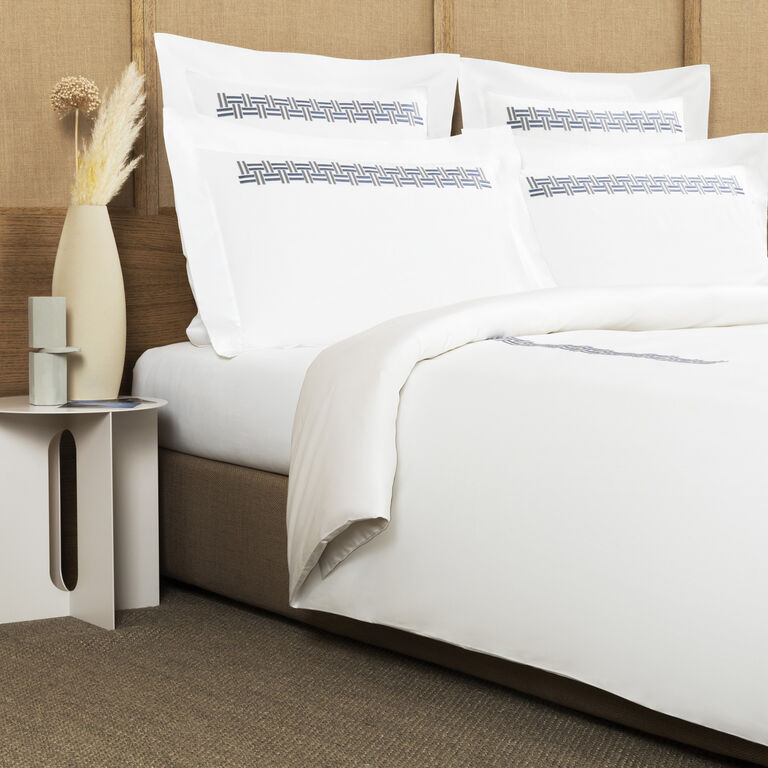 slide 2 Basket Weave Embroidery Duvet Cover