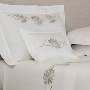 slide 2 Lotus Flower Embroidered Boudoir Sham