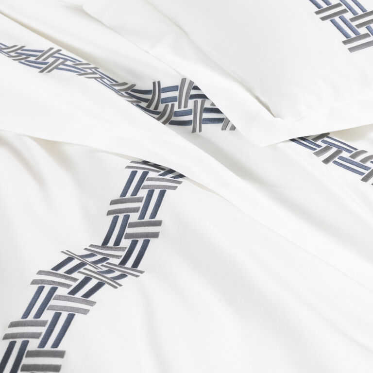slide 5 Basket Weave Embroidery Duvet Cover