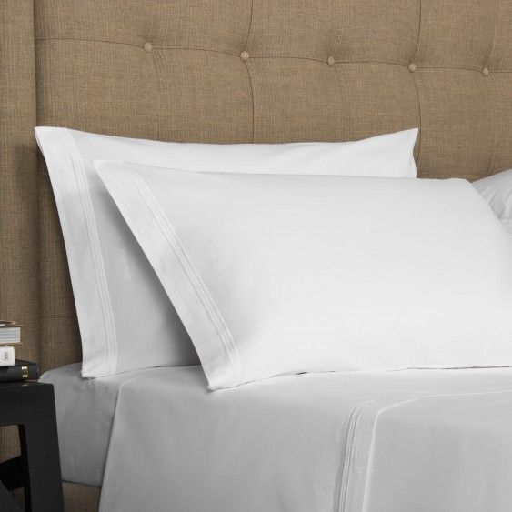 2 Pack White Hotel Quality Pillow Cases Standard Size 20" x 26" FT18 w/Tuck Flap 