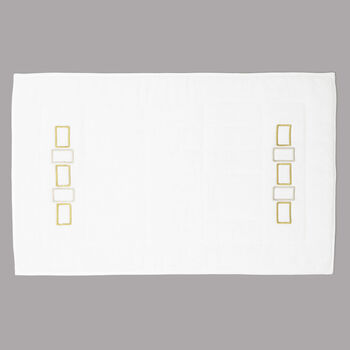 Bold Bicolor Embroidery Bath Mat