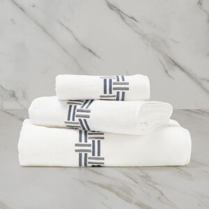 slide 1 Basket Weave Embroidery Bath Towel