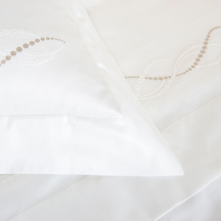 slide 3 Luminescent Pearls Embroidered Sheet Set
