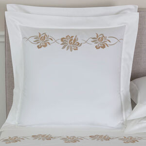 slide 1 Lotus Flower Embroidered Euro Sham