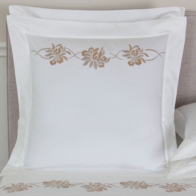 slide 1 Lotus Flower Embroidered Euro Sham