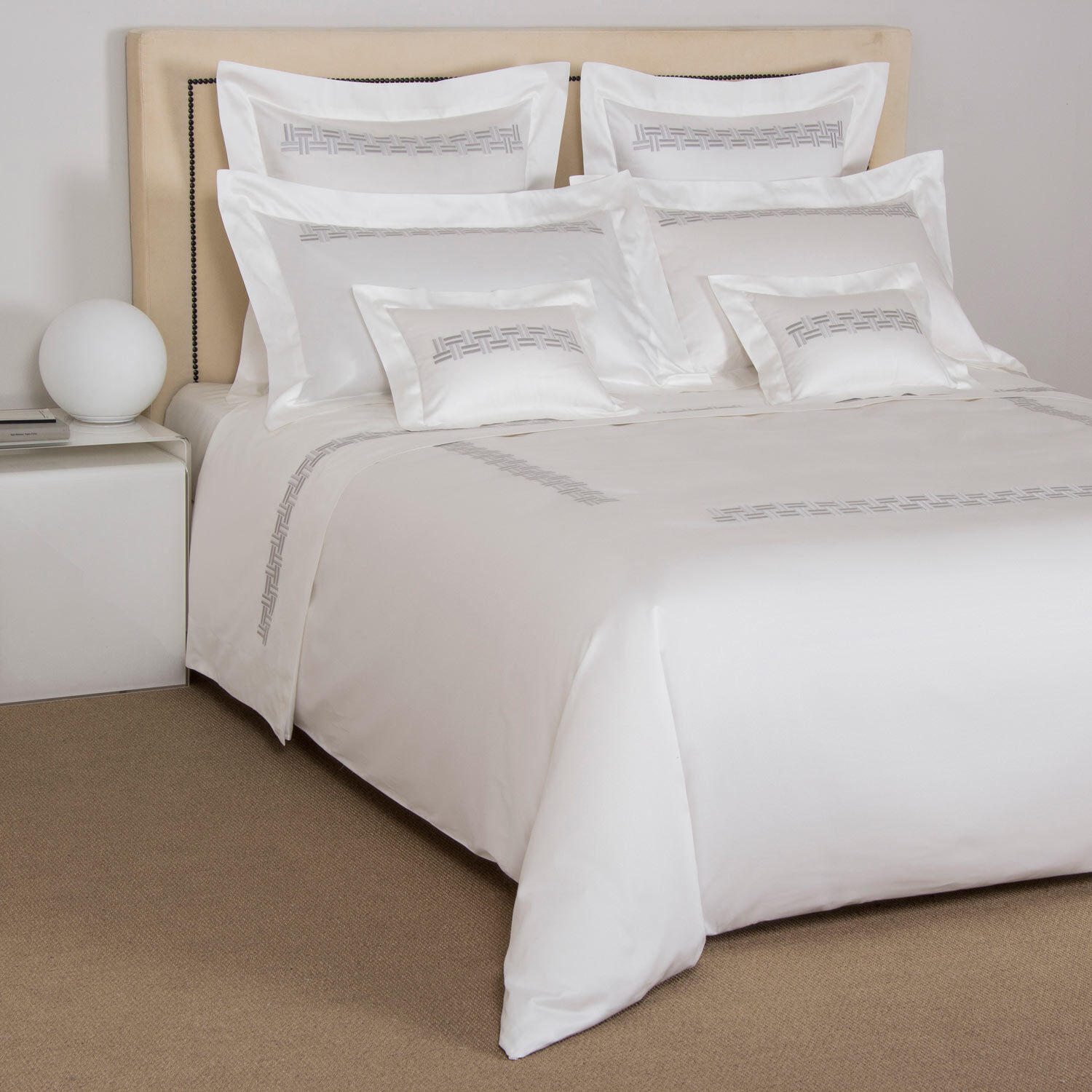 slide 4 Basket Weave Embroidered Duvet Cover