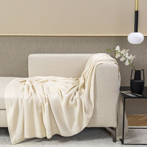 Frette Chains Throw Blanket - Beige Milk