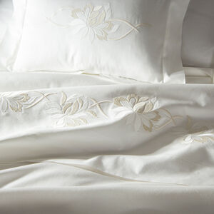 slide 4 Lotus Flower Embroidered Sheet Set