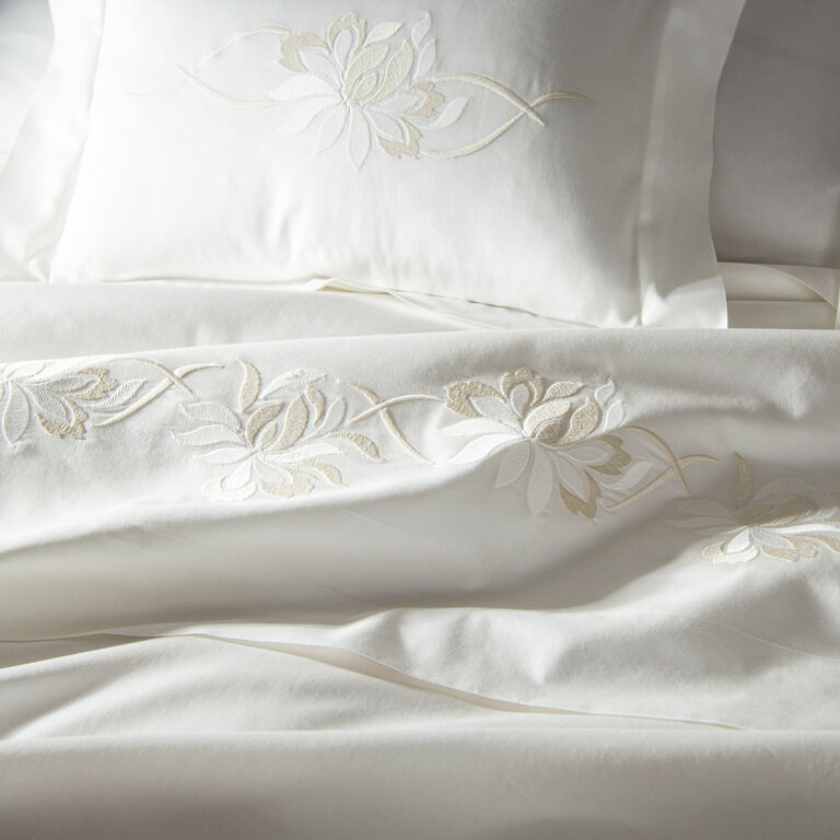slide 4 Lotus Flower Embroidered Sheet Set