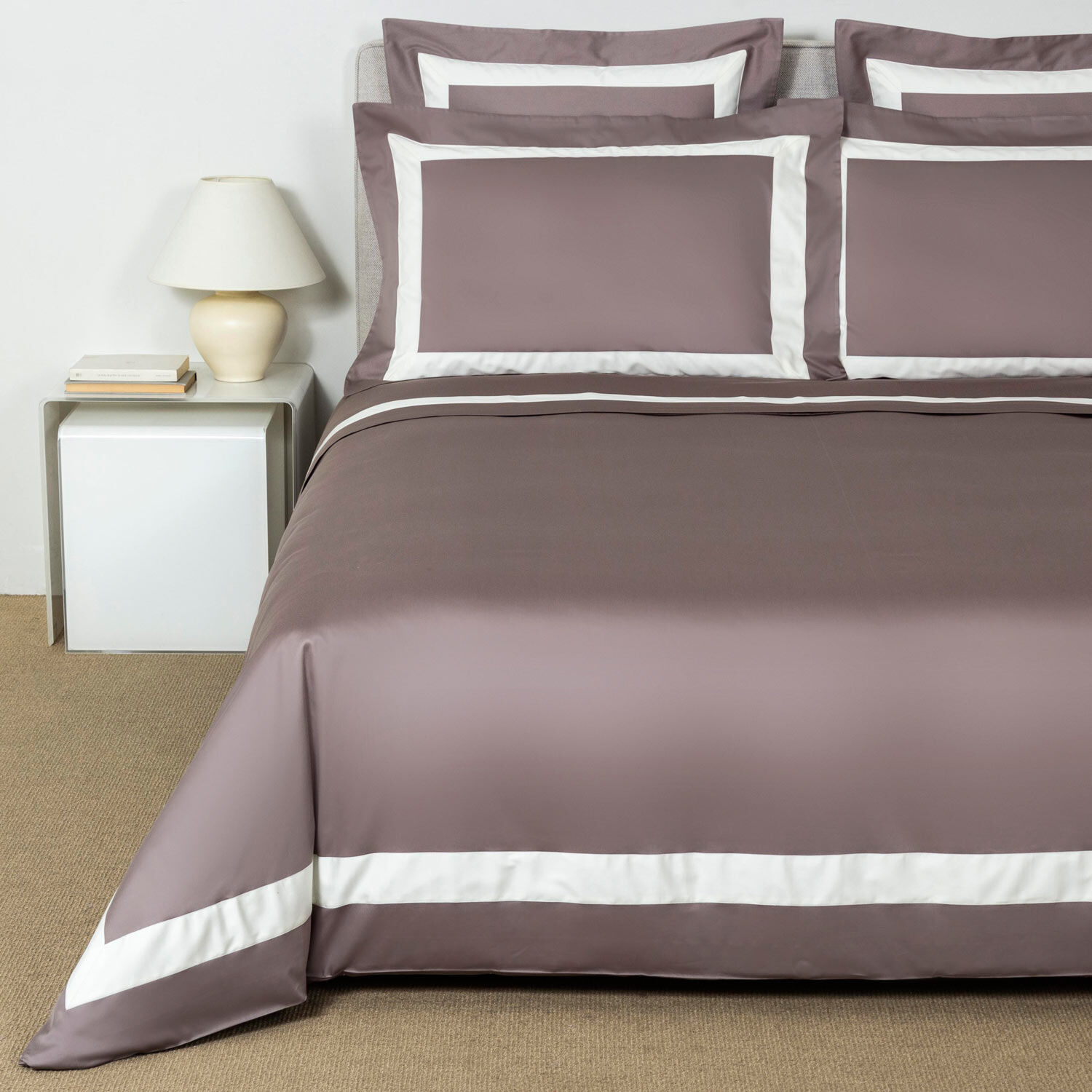 slide 1 New Horizon Duvet Cover Taupe Ivory