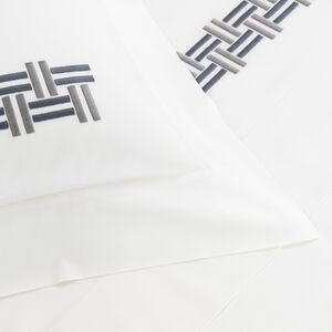 slide 3 Basket Weave Embroidery Duvet Cover