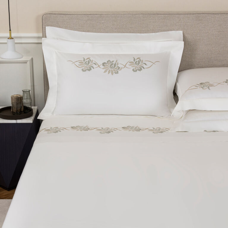 slide 2 Lotus Flower Embroidered Sheet Set