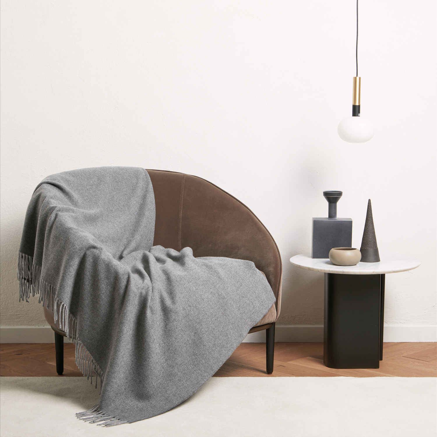 Seren Knitted Hand Cut Fringed Cashmere Throw